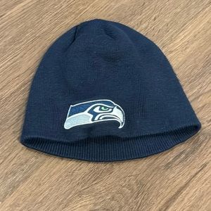Seattle Seahawks navy blue knit beanie one size